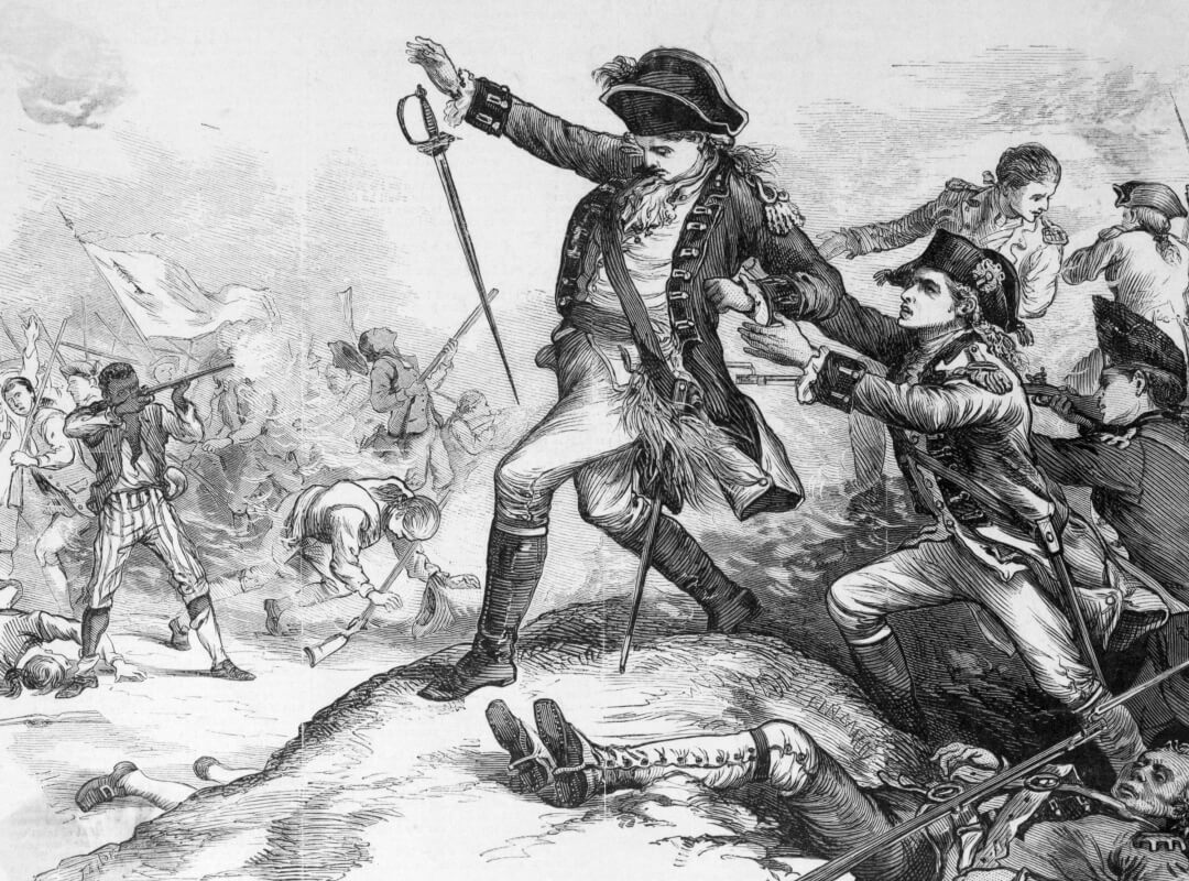 Shooting of Major Pitcairn at the Battle of Bunker Hill Engraving