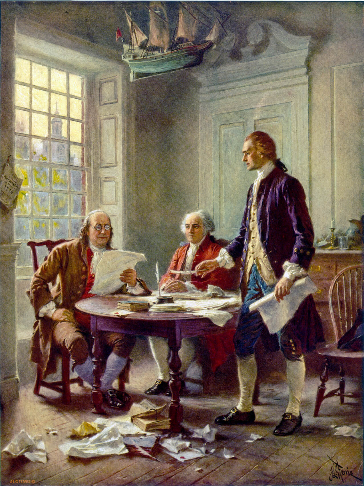 Writing the Declaration of Independence 1776 by Jean Leon Gerome Ferris