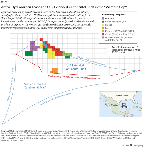 Active Hydrocarbon Leases on US Extended Continental Shelf in the Western Gap